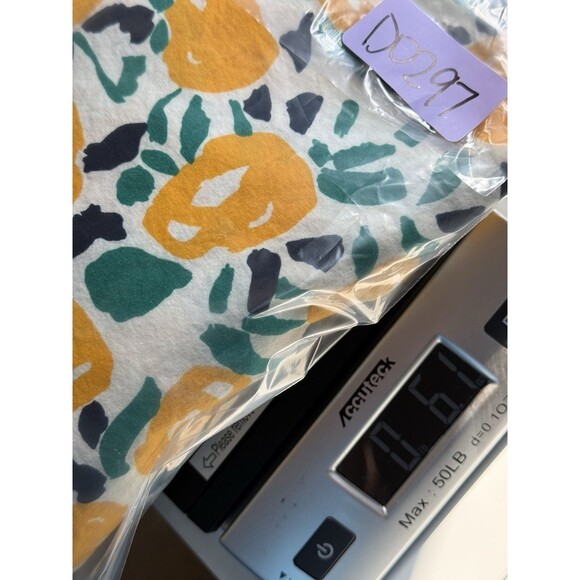 ODDY Womens Size 1XL Lemon Yellow Floral Print Blouse Puff Sleeves Spring Summer - Picture 10 of 10